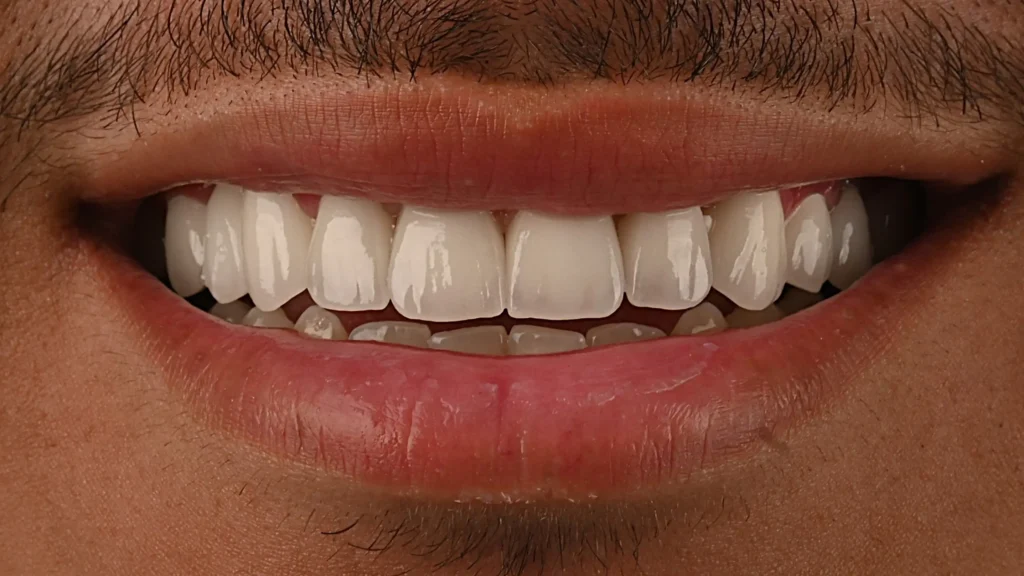 Pose d’une facette dentaire en céramique au Centre Dentaire Kandil à Mohammedia, près de Casablanca, Maroc