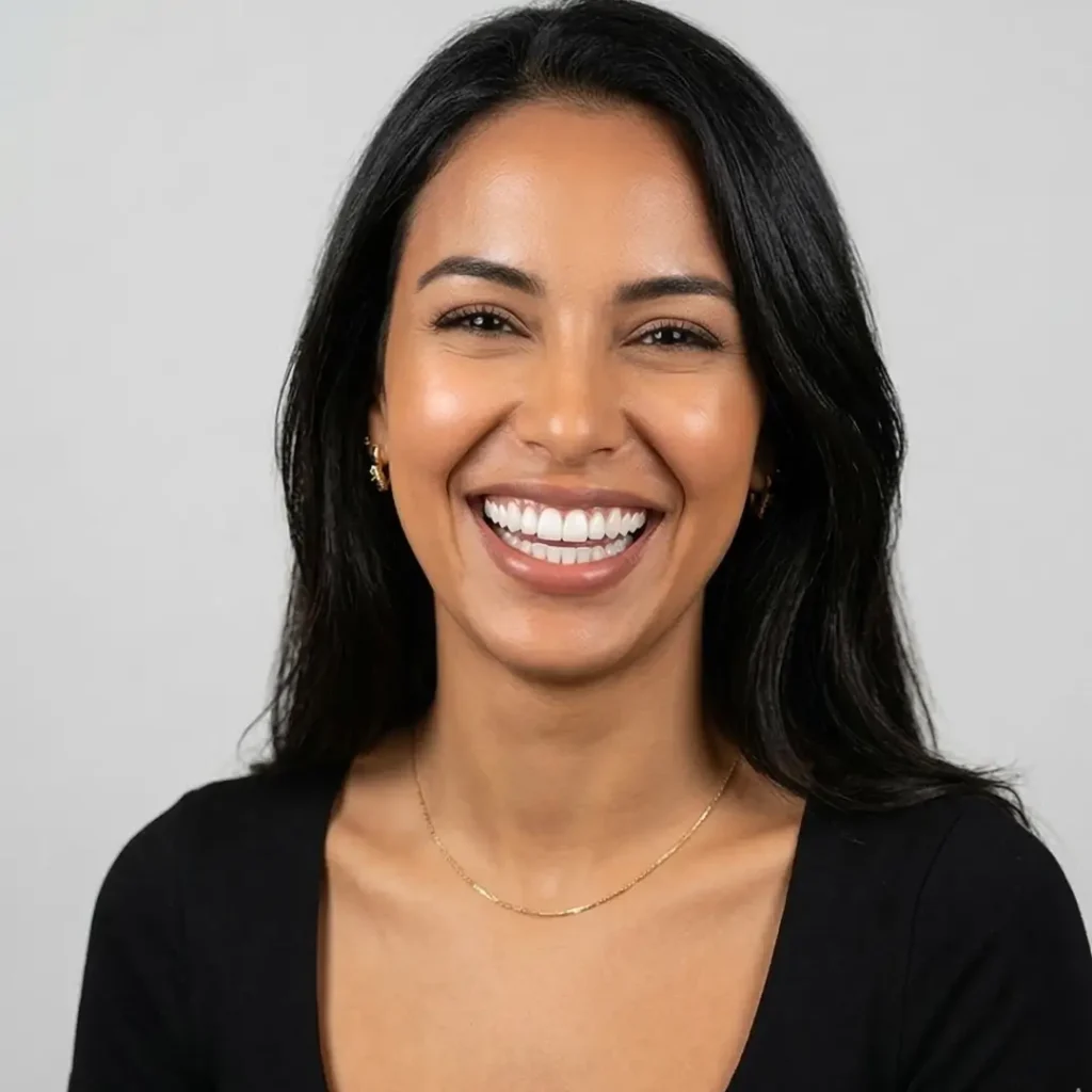 Femme avec un Hollywood Smile réalisé par facettes E.max au Centre Dentaire Kandil Mohammedia